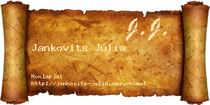 Jankovits Júlia névjegykártya