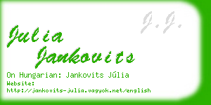 julia jankovits business card